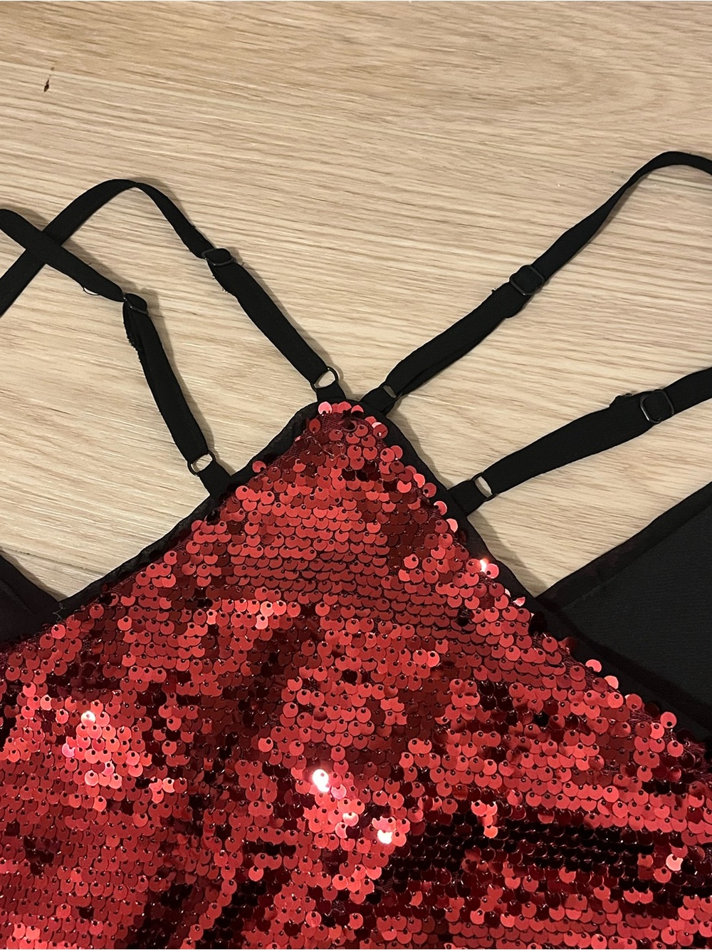 City Chic Red Sequin Racerback Cami Top Size 22 XL Party Holiday - Picture 11 of 12